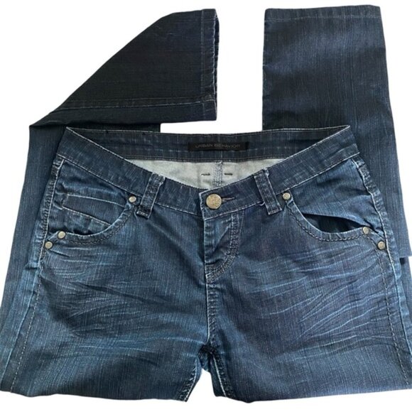 URBAN BEHAVIOR Melrose Slim Fit Straight Leg Low Rise Denim Jeans Cigarette - Picture 1 of 11